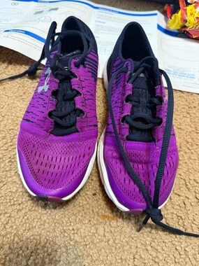 Women's Purple Knit Athletic Sneakers